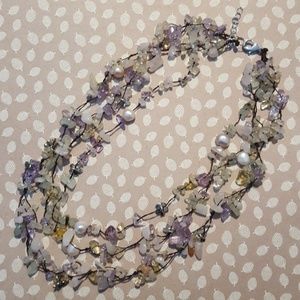 Multi Gemstone, Freshwater Pearl necklace